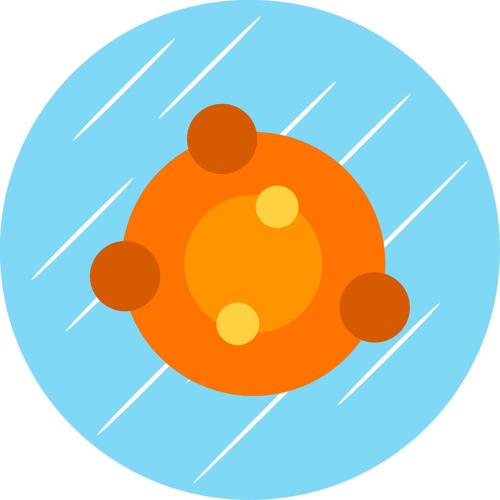 solare sistema piatto blu cerchio icona vettore