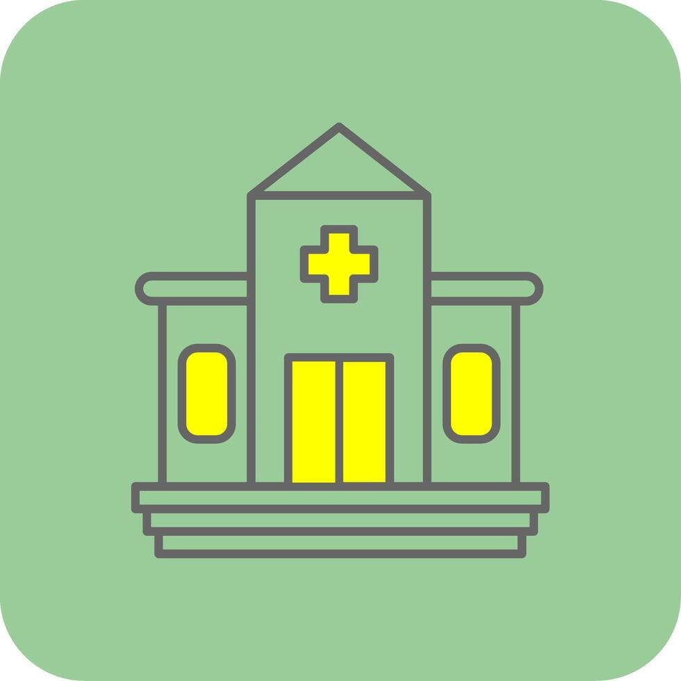 ospedale pieno giallo icona vettore