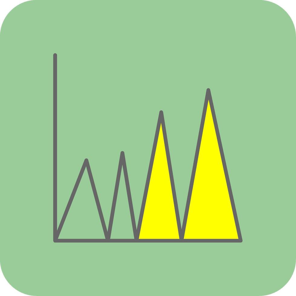 grafico pieno giallo icona vettore