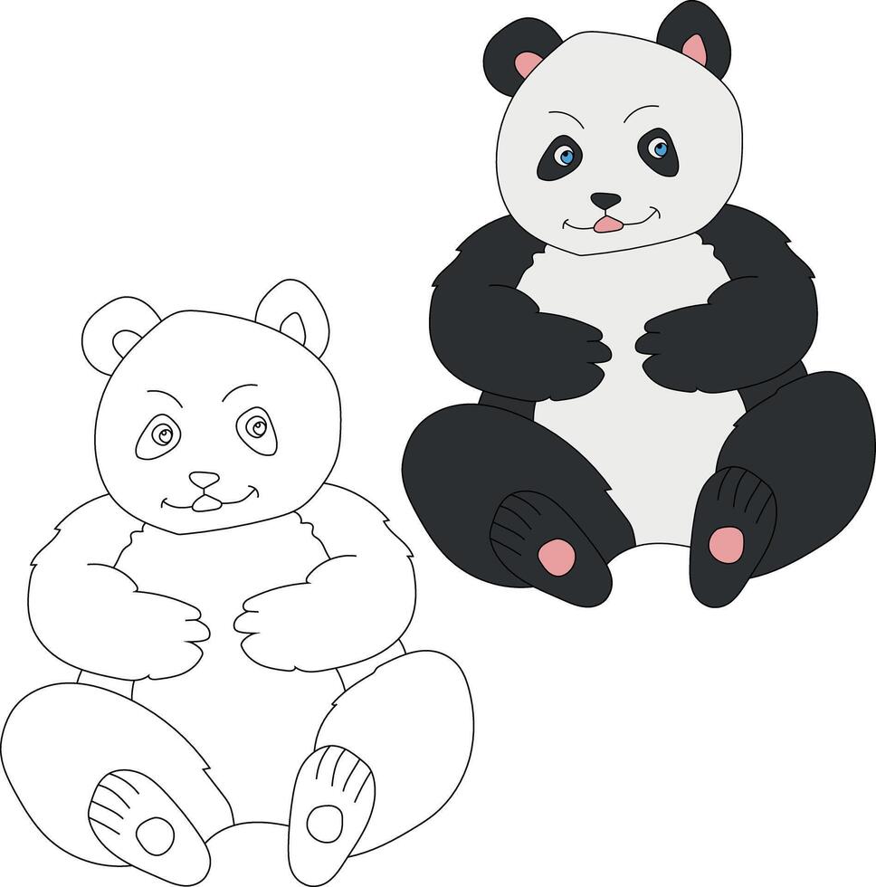 panda clipart impostare. cartone animato selvaggio animali clipart impostato per Gli amanti di natura vettore