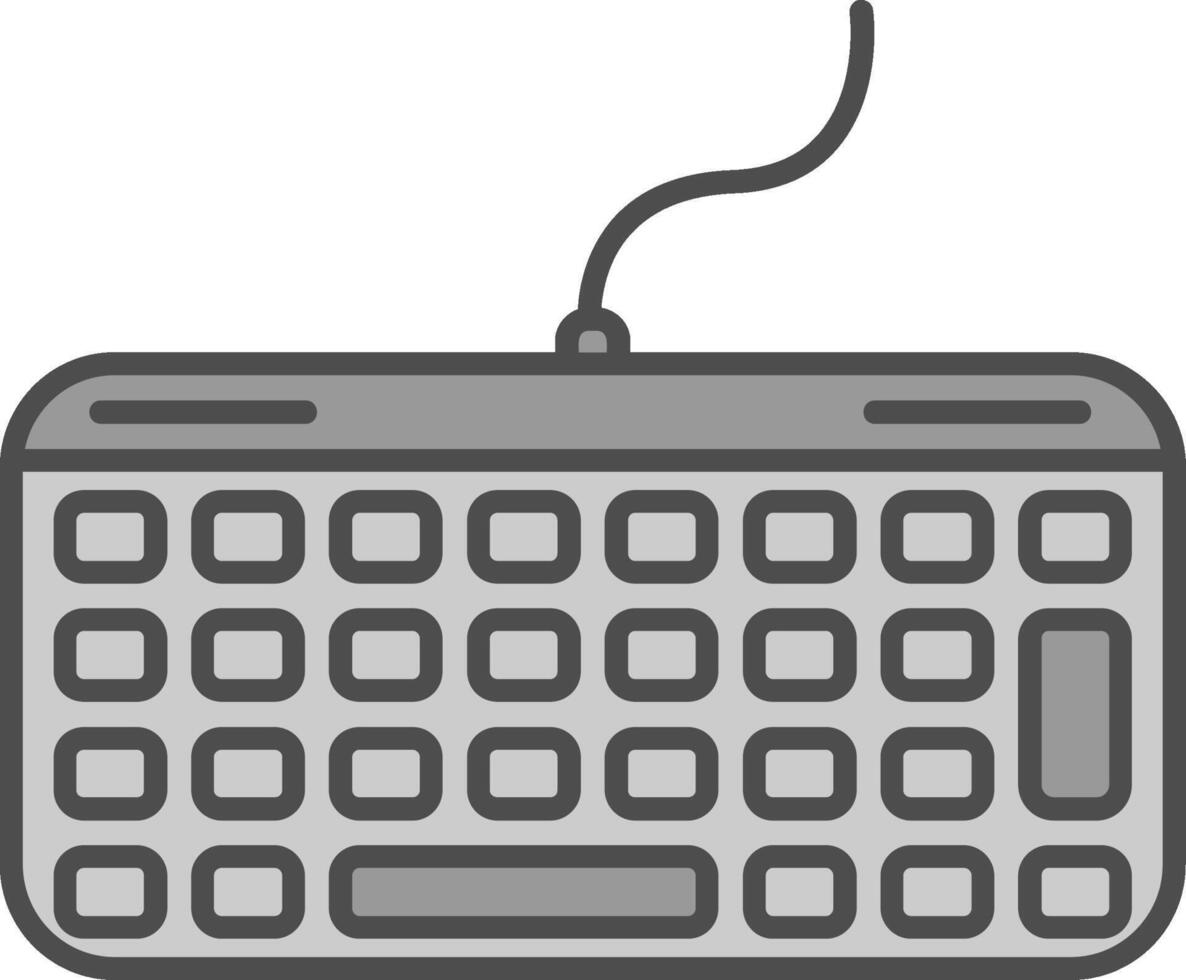 icona a due colori della linea della tastiera vettore