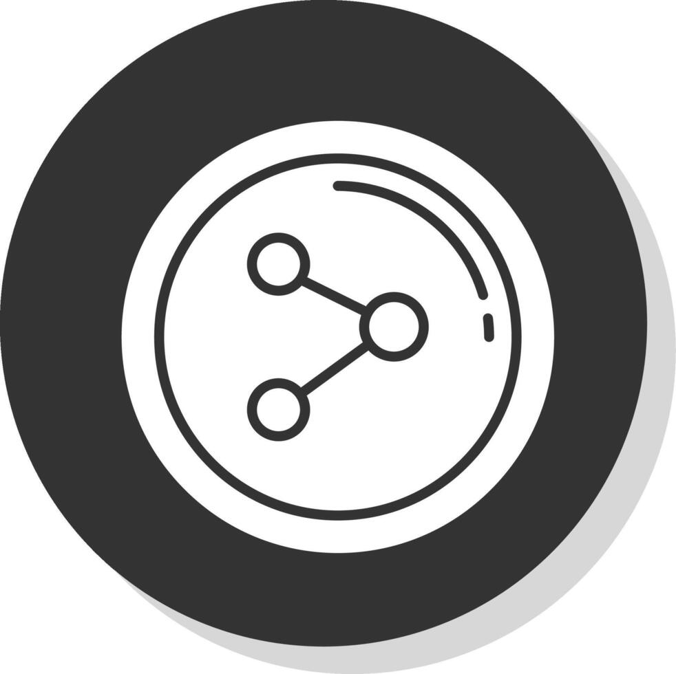 Condividere glifo grigio cerchio icona vettore