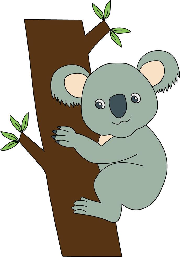 colorato koala clipart. scarabocchio animali clipart. cartone animato selvaggio animali clipart per Gli amanti di natura vettore