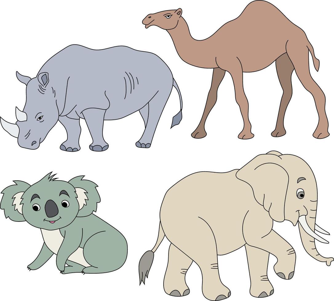 colorato animali clipart impostare. cartone animato selvaggio animali clipart impostato per Gli amanti di natura vettore