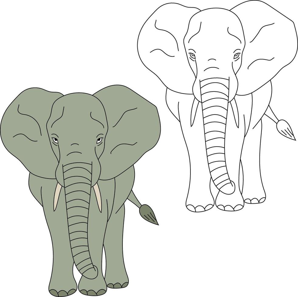 elefante clipart impostare. cartone animato selvaggio animali clipart impostato per Gli amanti di natura vettore