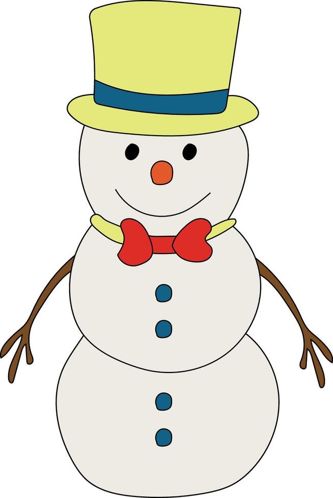 colorato pupazzo di neve clipart per Gli amanti di inverno stagione. Questo inverno tema pupazzo di neve tute Natale celebrazione vettore