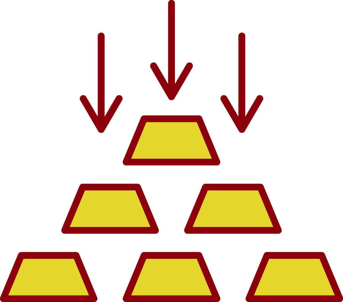 oro lingotto linea Due colore icona vettore