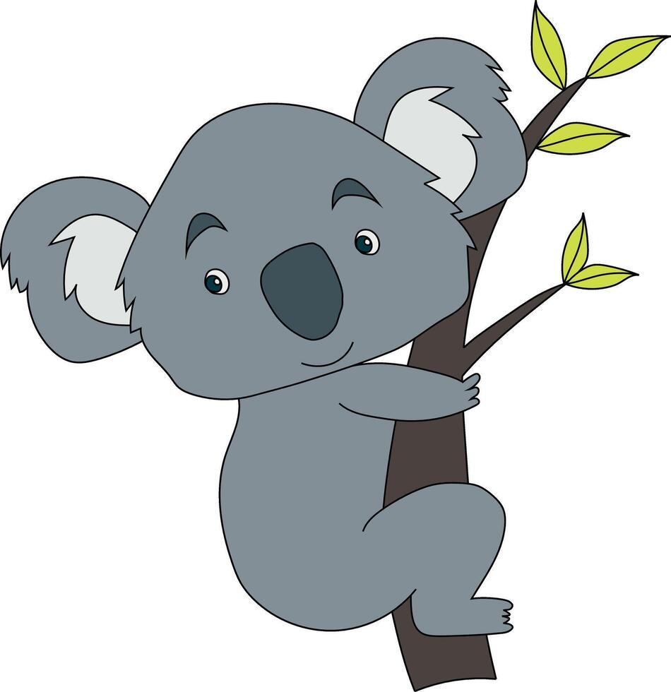 colorato koala clipart. scarabocchio animali clipart. cartone animato selvaggio animali clipart per Gli amanti di natura vettore