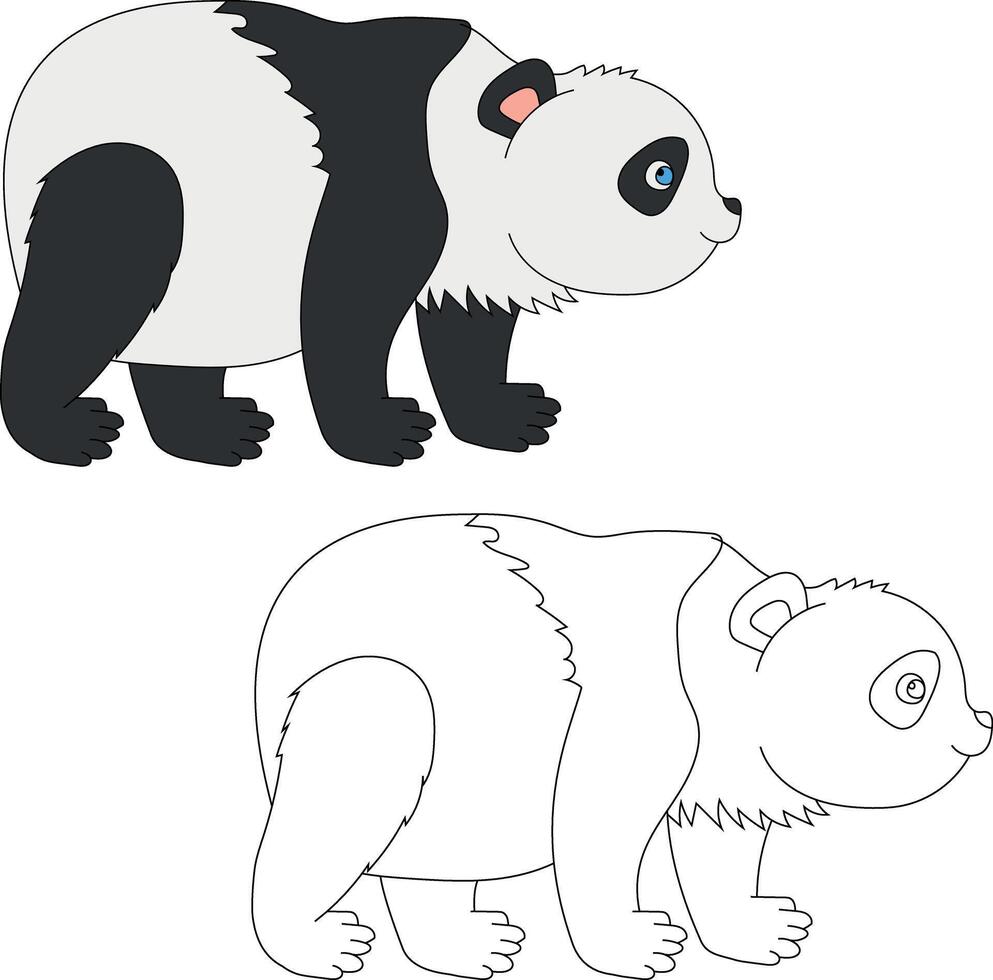 panda clipart impostare. cartone animato selvaggio animali clipart impostato per Gli amanti di natura vettore