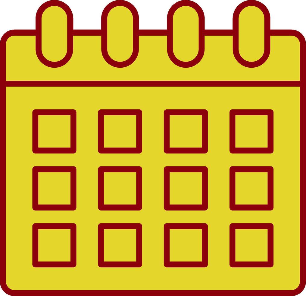 icona a due colori della linea del calendario vettore