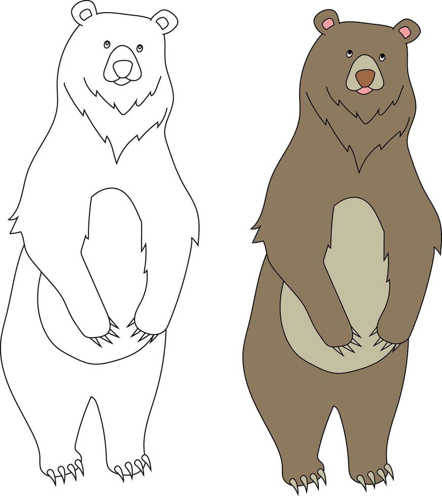 orso clipart impostare. cartone animato selvaggio animali clipart impostato per Gli amanti di natura vettore