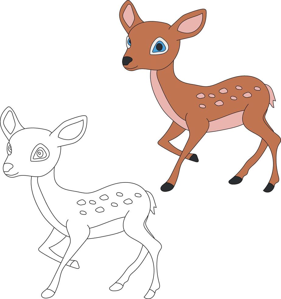 cervo clipart impostare. cartone animato selvaggio animali clipart impostato per Gli amanti di natura vettore