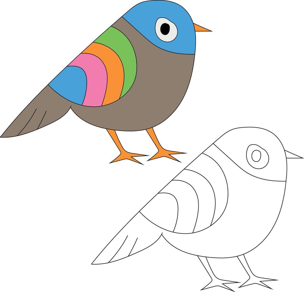 carino poco uccelli clipart impostato piatto design. uccello piatto illustrazione vettore