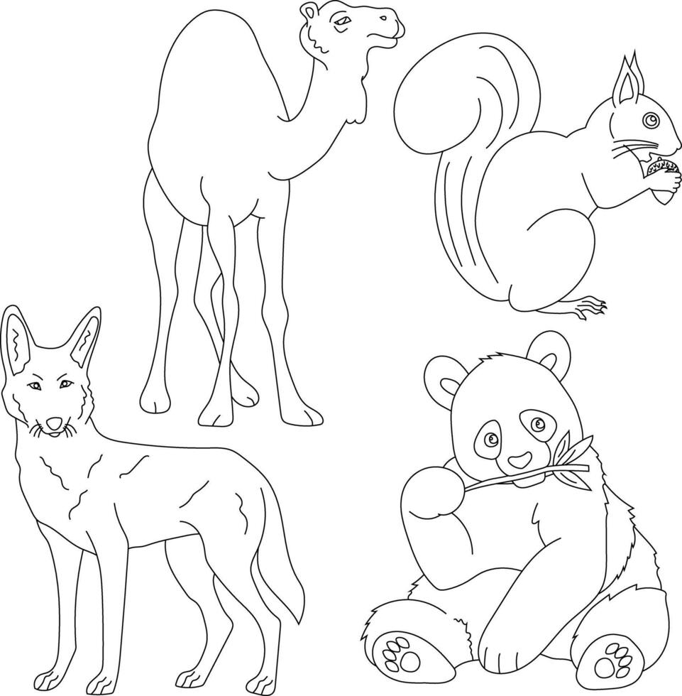 schema animali clipart impostare. cartone animato selvaggio animali clipart impostato per Gli amanti di natura vettore