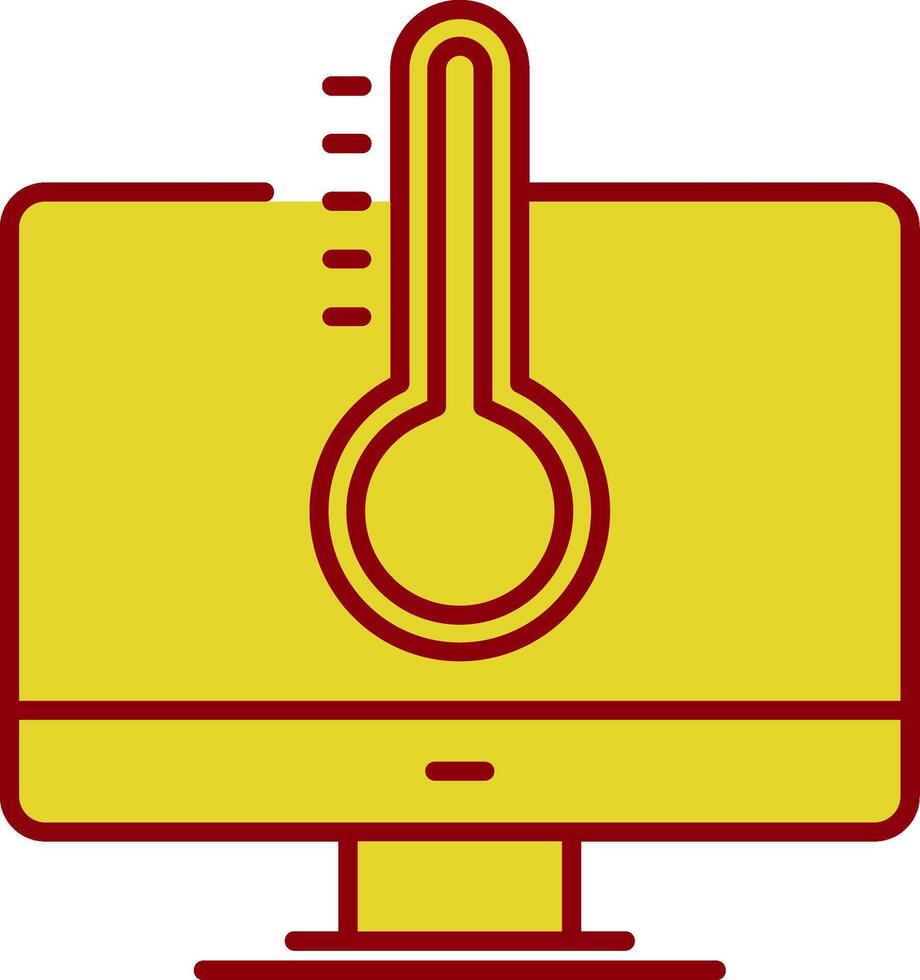 temperatura linea Due colore icona vettore