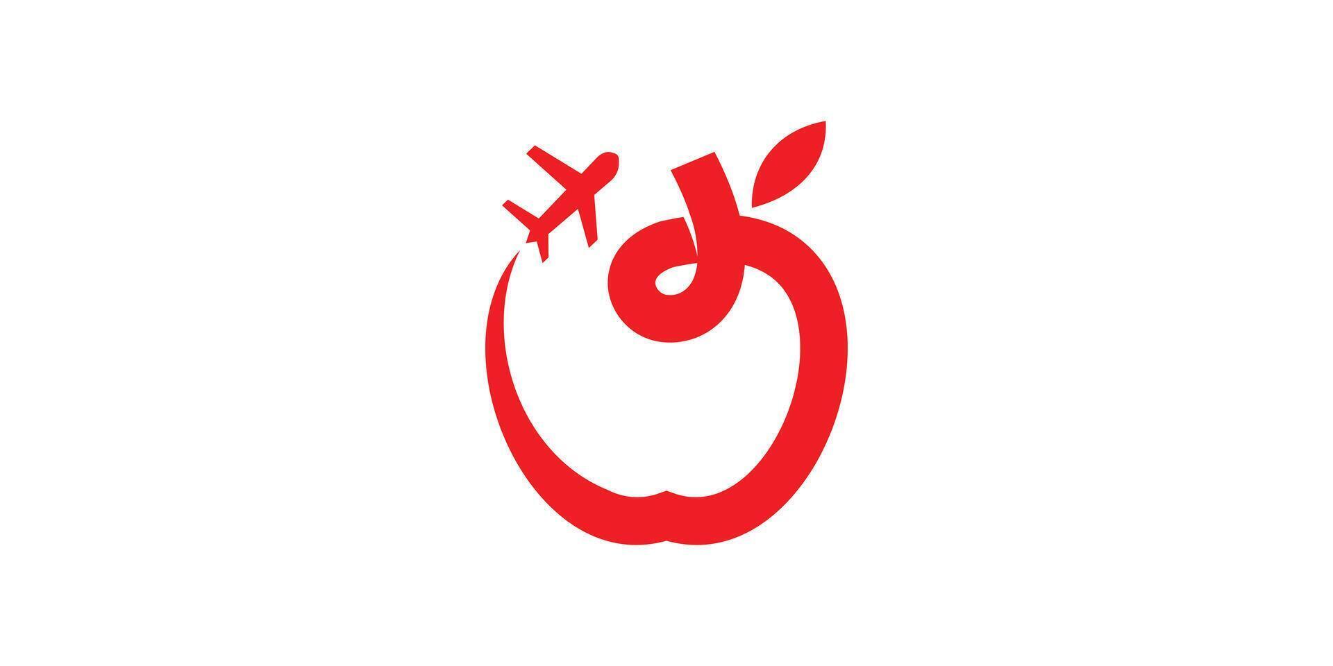 logo design Mela e viaggio, logo design modello icona, simbolo, creatività idea. vettore