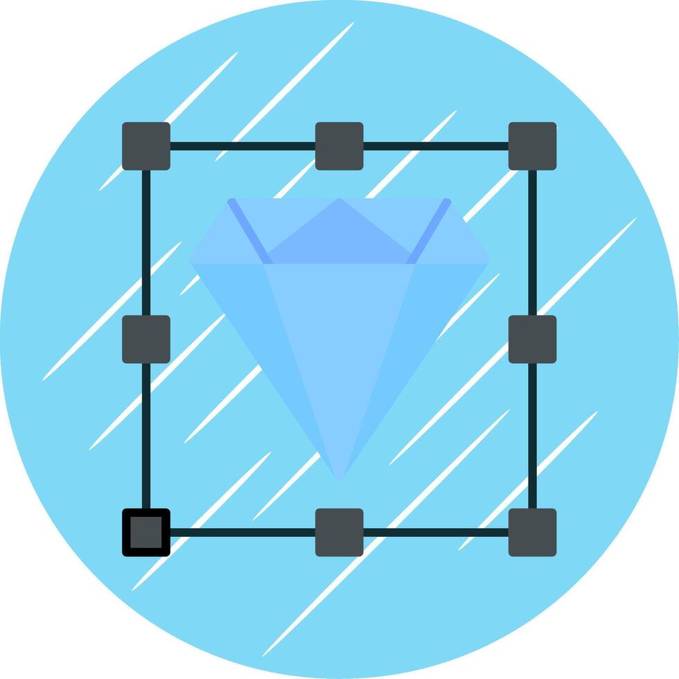 diamante piatto blu cerchio icona vettore