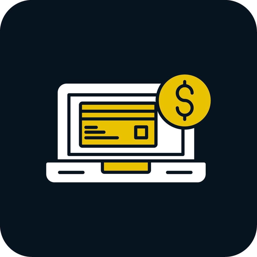 icona a due colori del glifo del metodo di pagamento vettore