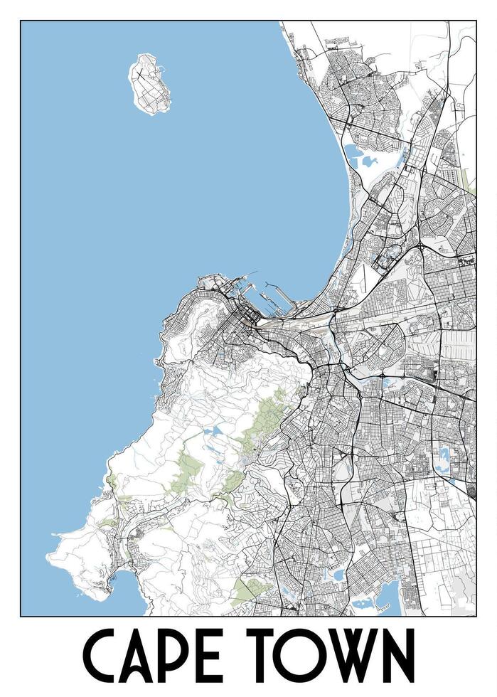 manifesto carta geografica arte di capo cittadina, Sud Africa vettore