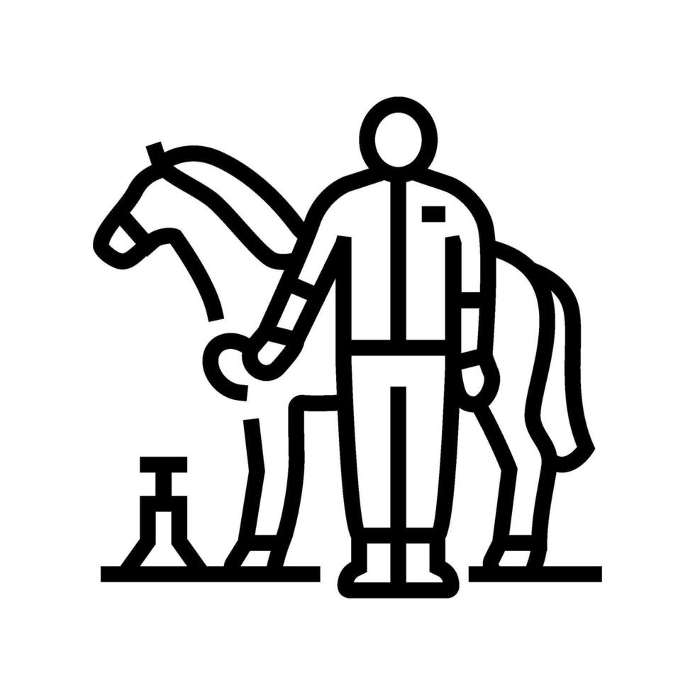ferro di cavallo maniscalco linea icona illustrazione vettore
