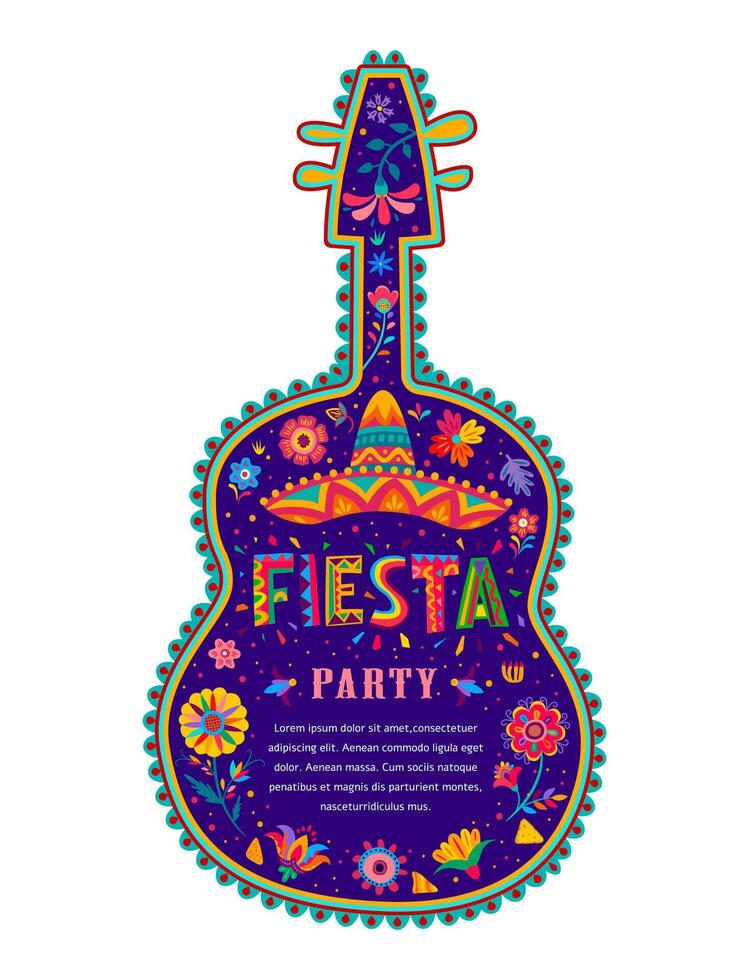 messicano fiesta vacanza festa aviatore con chitarra vettore