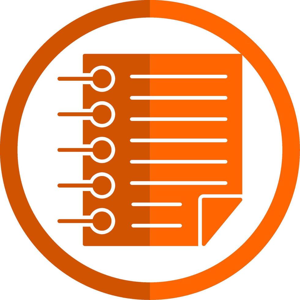 Appunti glifo arancia cerchio icona vettore
