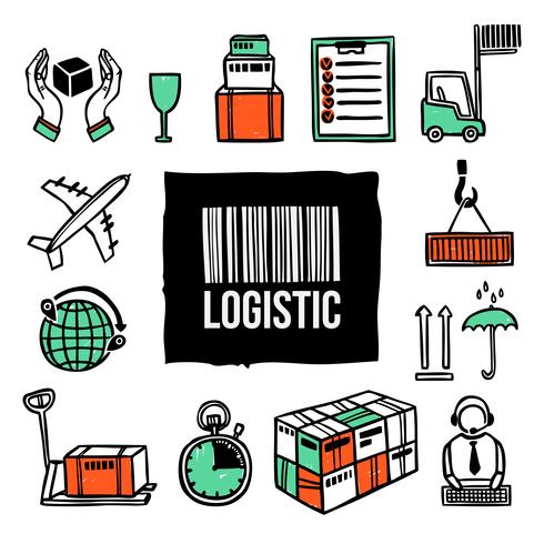 Set di icone logistiche vettore