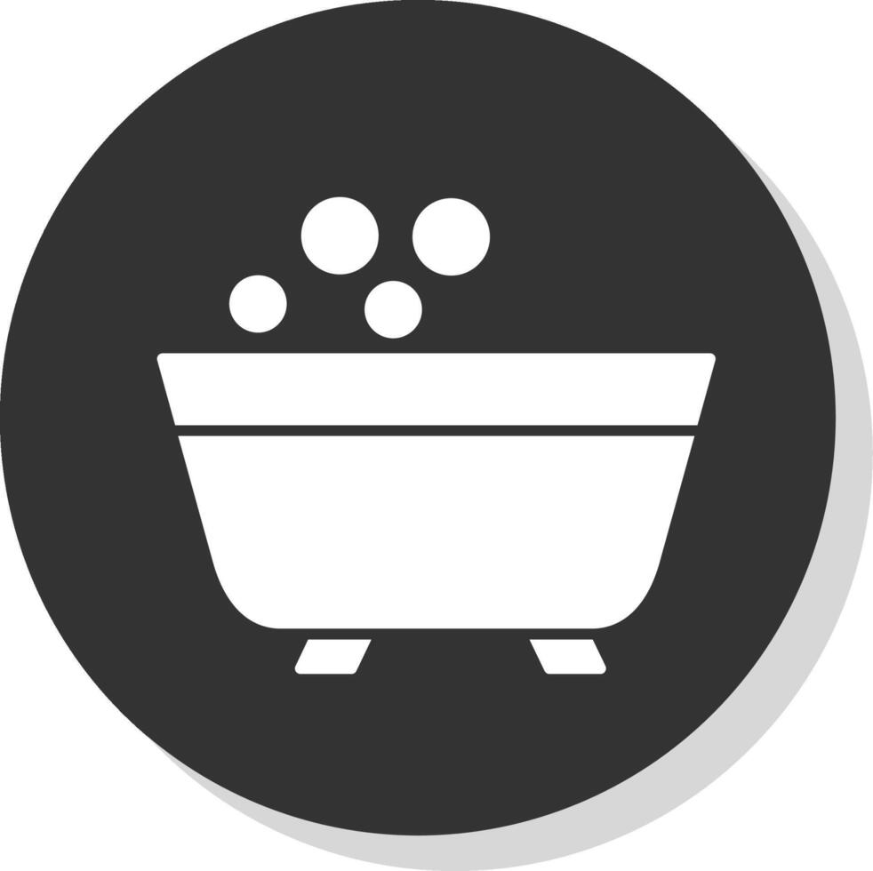 vasca da bagno glifo grigio cerchio icona vettore