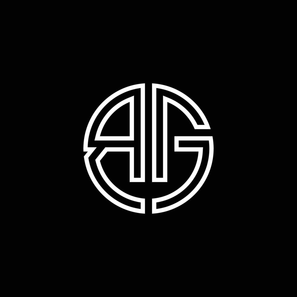 bg monogramma logo cerchio nastro stile modello di progettazione contorno vettore