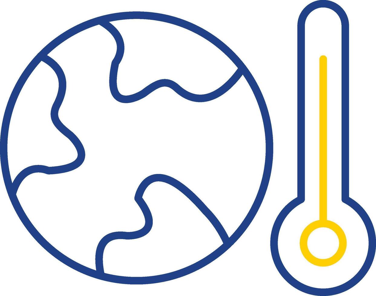 icona a due colori della linea del riscaldamento globale vettore