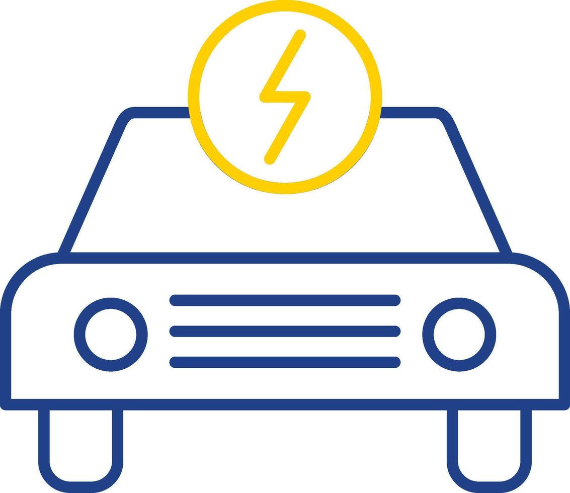 icona a due colori della linea di auto elettriche vettore