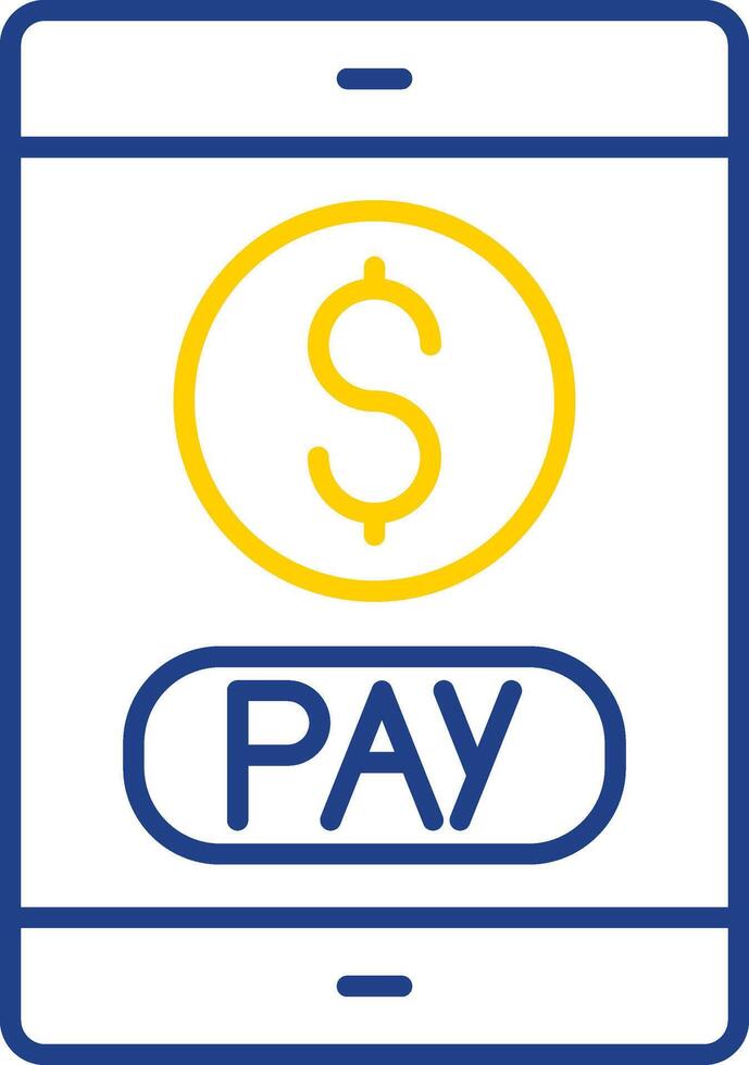 icona a due colori della linea di pagamento mobile vettore