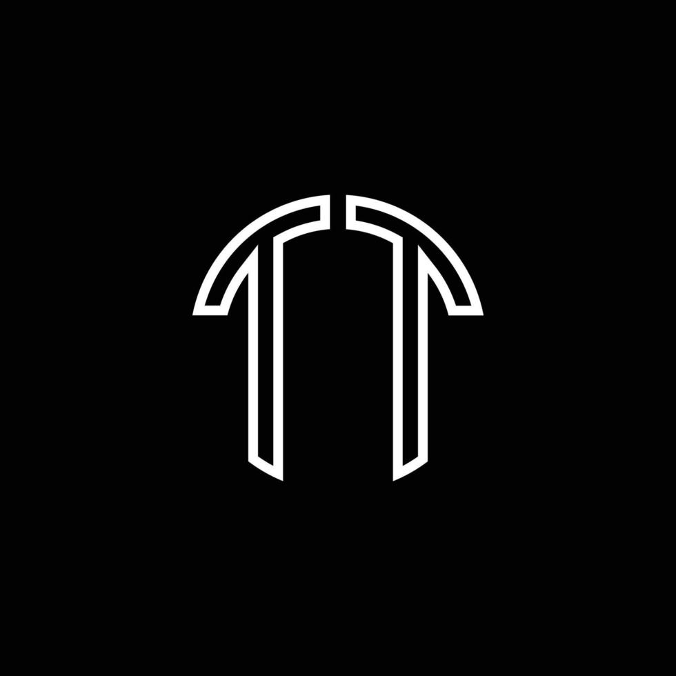 tt monogramma logo cerchio nastro stile modello di progettazione contorno vettore