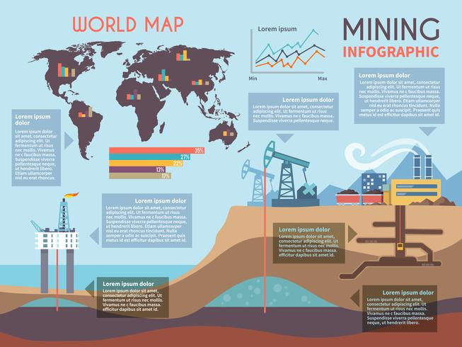 Set di infografica di data mining vettore