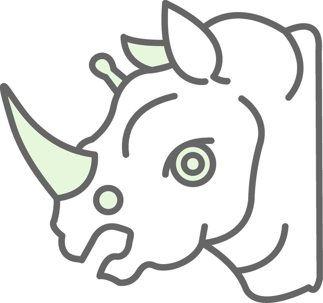 rinoceronte fillay icona vettore