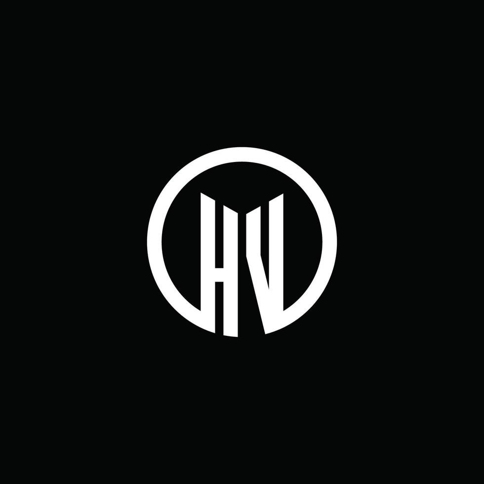 logo del monogramma hv isolato con un cerchio rotante vettore