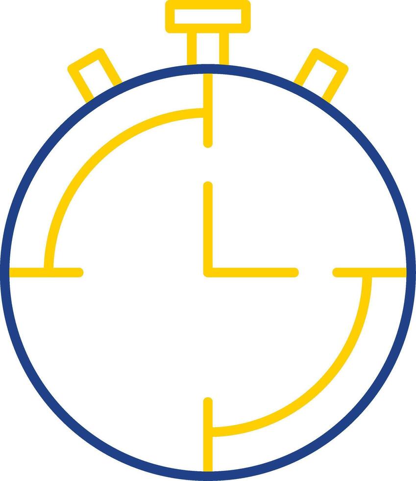 icona a due colori della linea del cronometro vettore