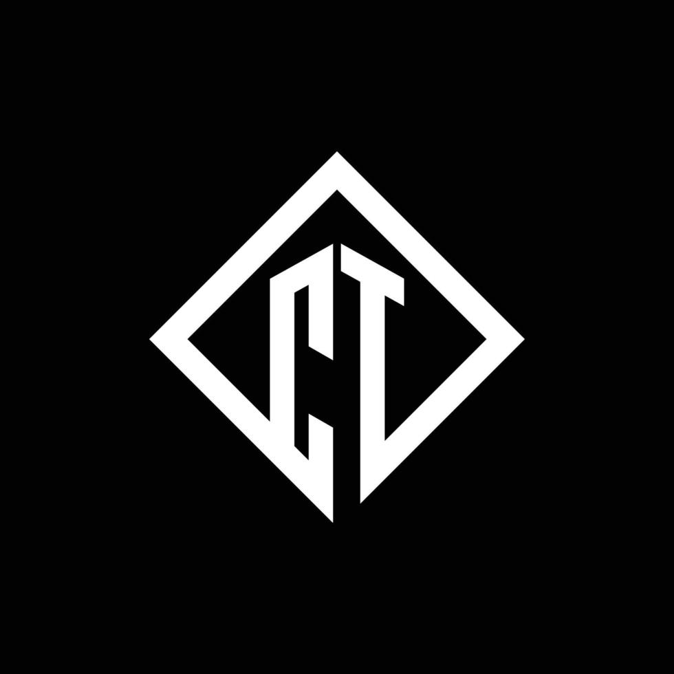 ct logo monogramma con modello di design in stile rotazione quadrata vettore