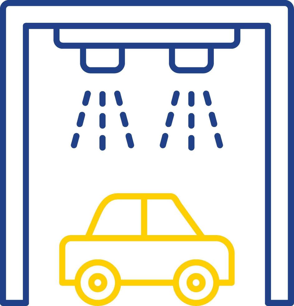 icona a due colori della linea di lavaggio auto vettore