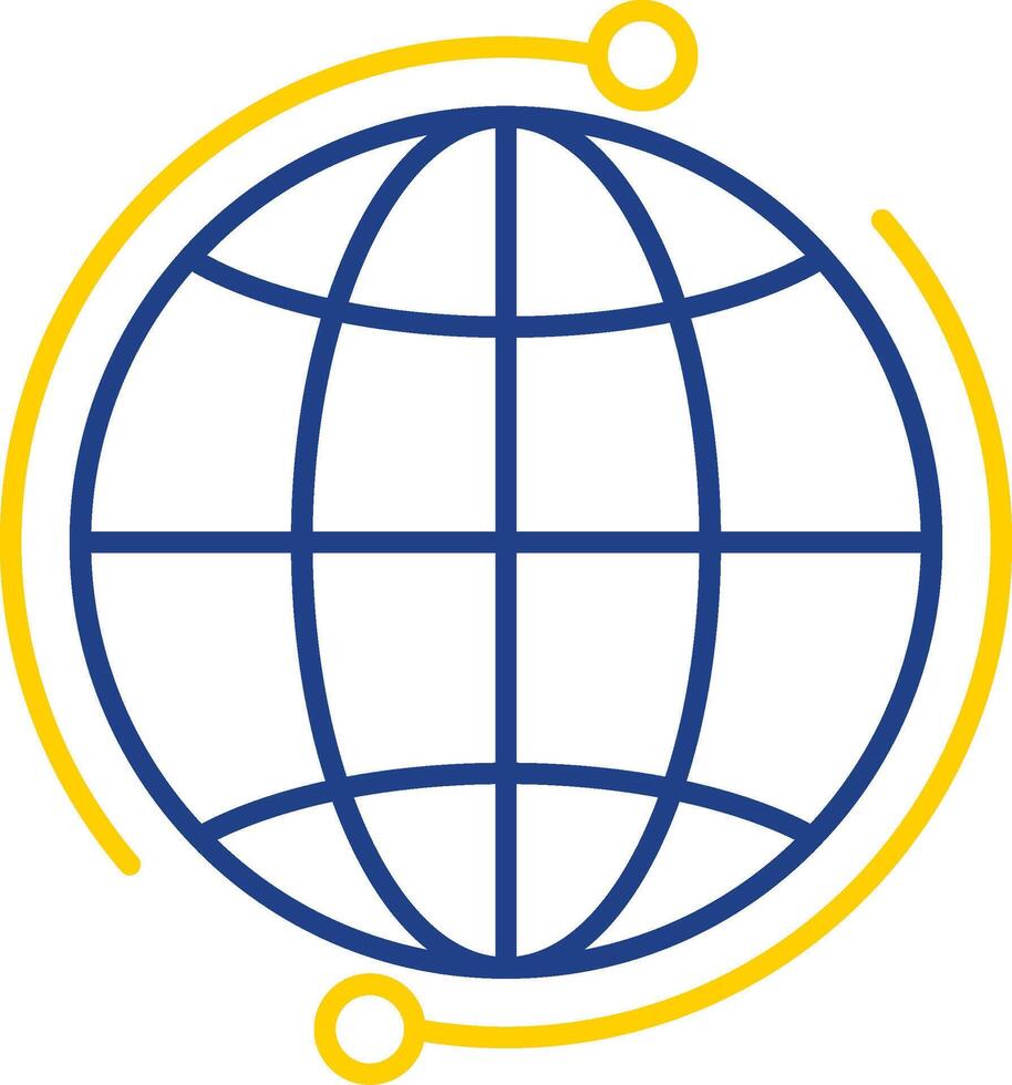 icona a due colori della linea globale vettore