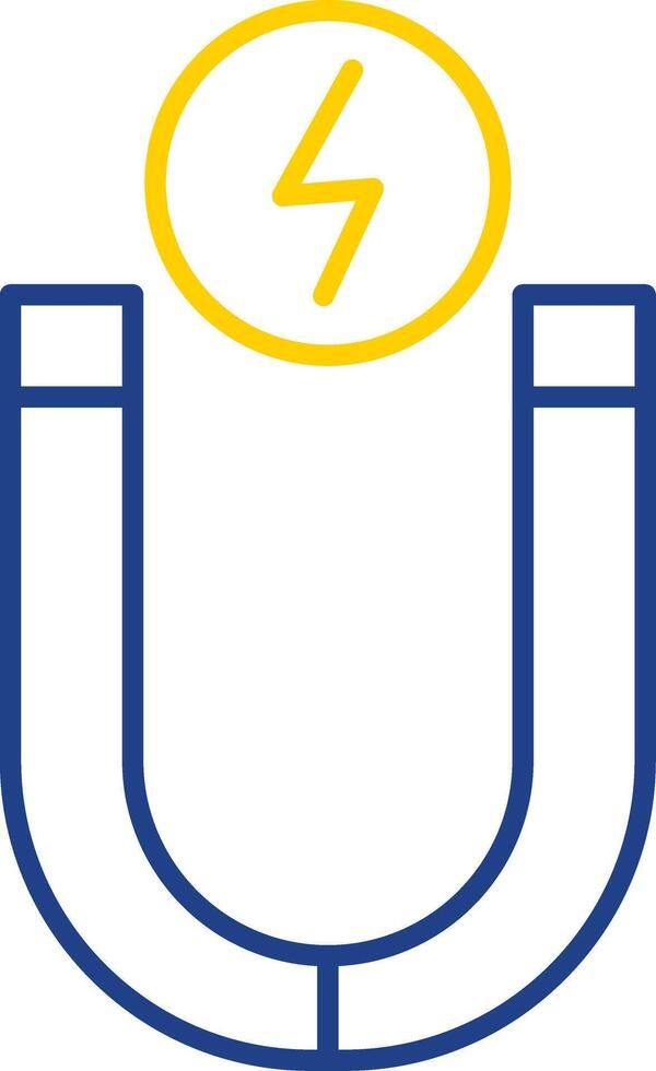 icona a due colori della linea magnetica vettore