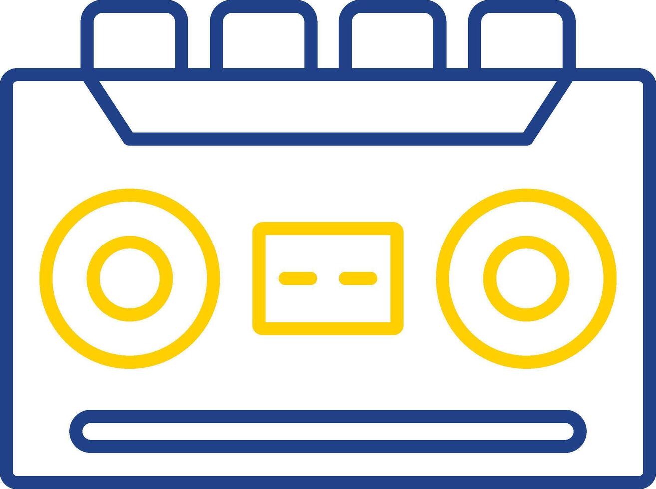 cassetta registratore linea Due colore icona vettore