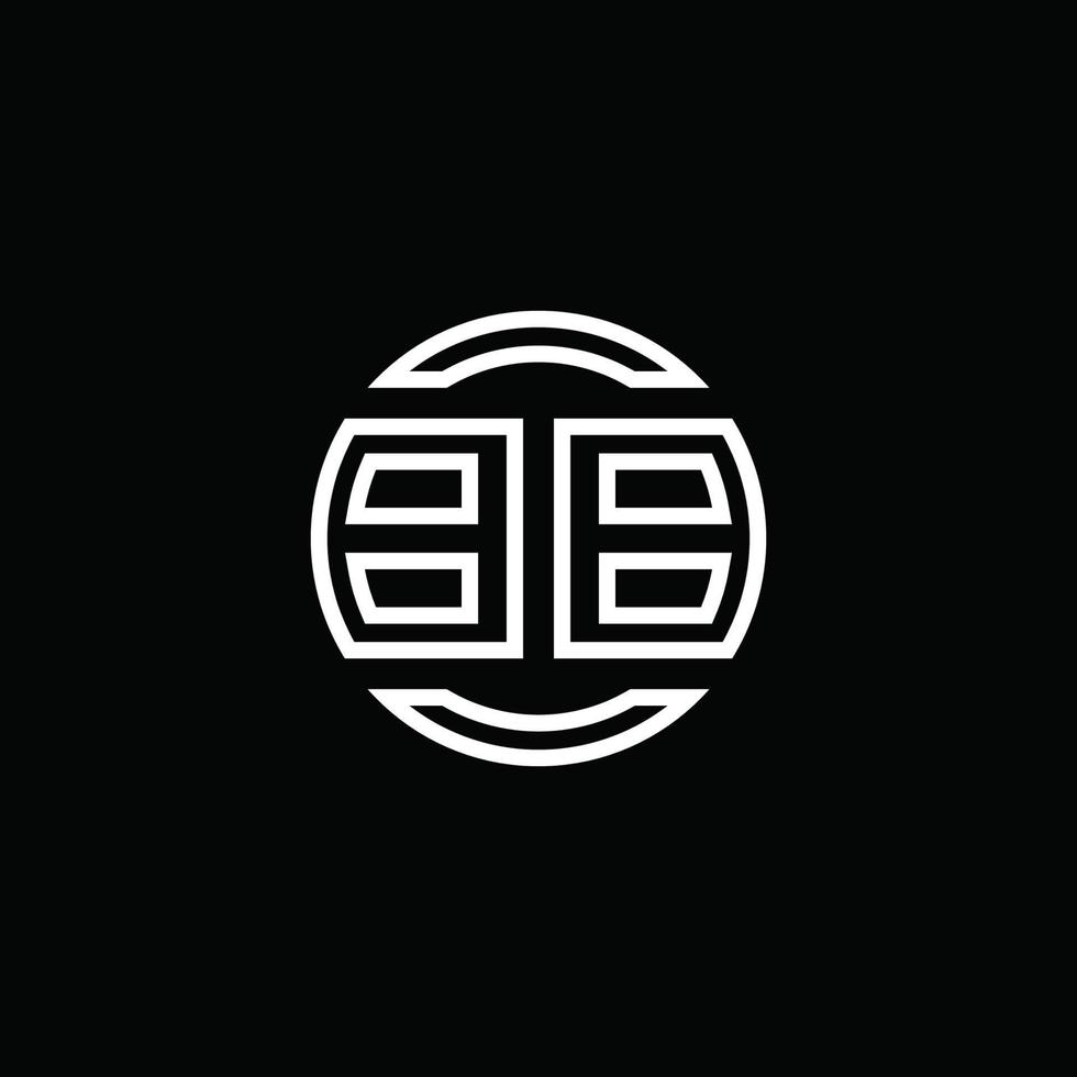 bb logo monogramma con modello di design arrotondato cerchio spazio negativo vettore