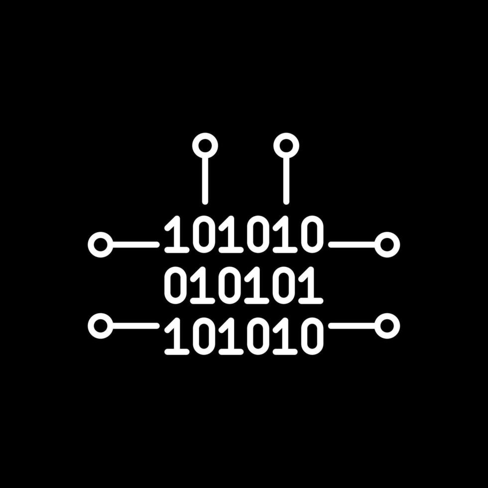 binario codice linea rovesciato icona vettore
