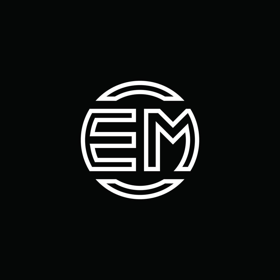 em logo monogramma con modello di design arrotondato cerchio spazio negativo vettore