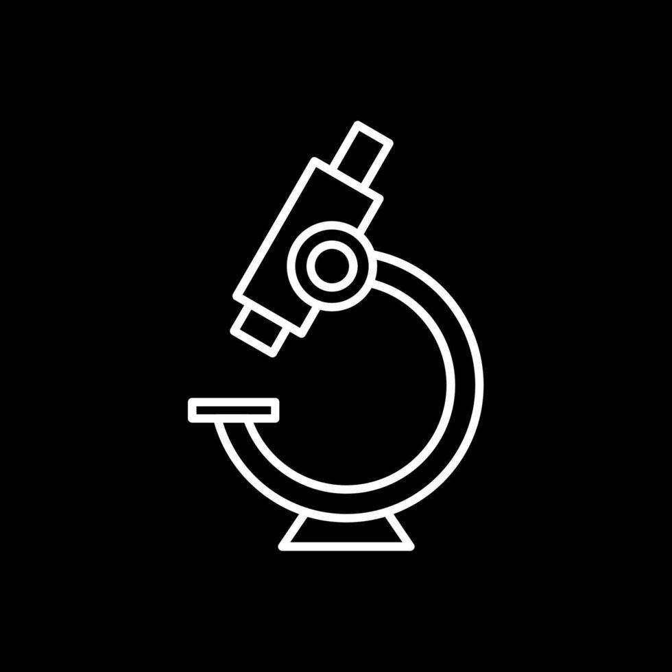icona della linea del microscopio invertita vettore