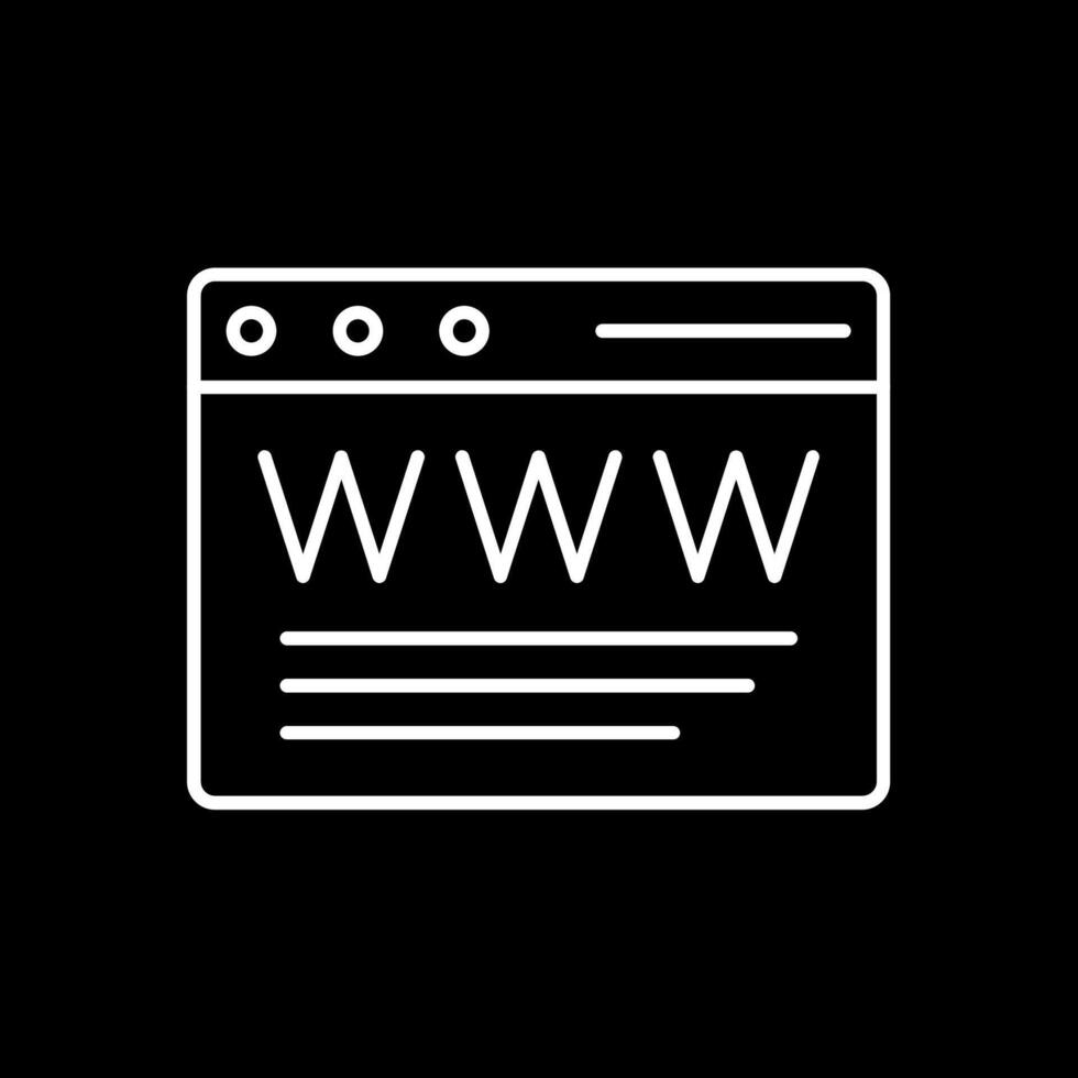icona della linea del browser invertita vettore