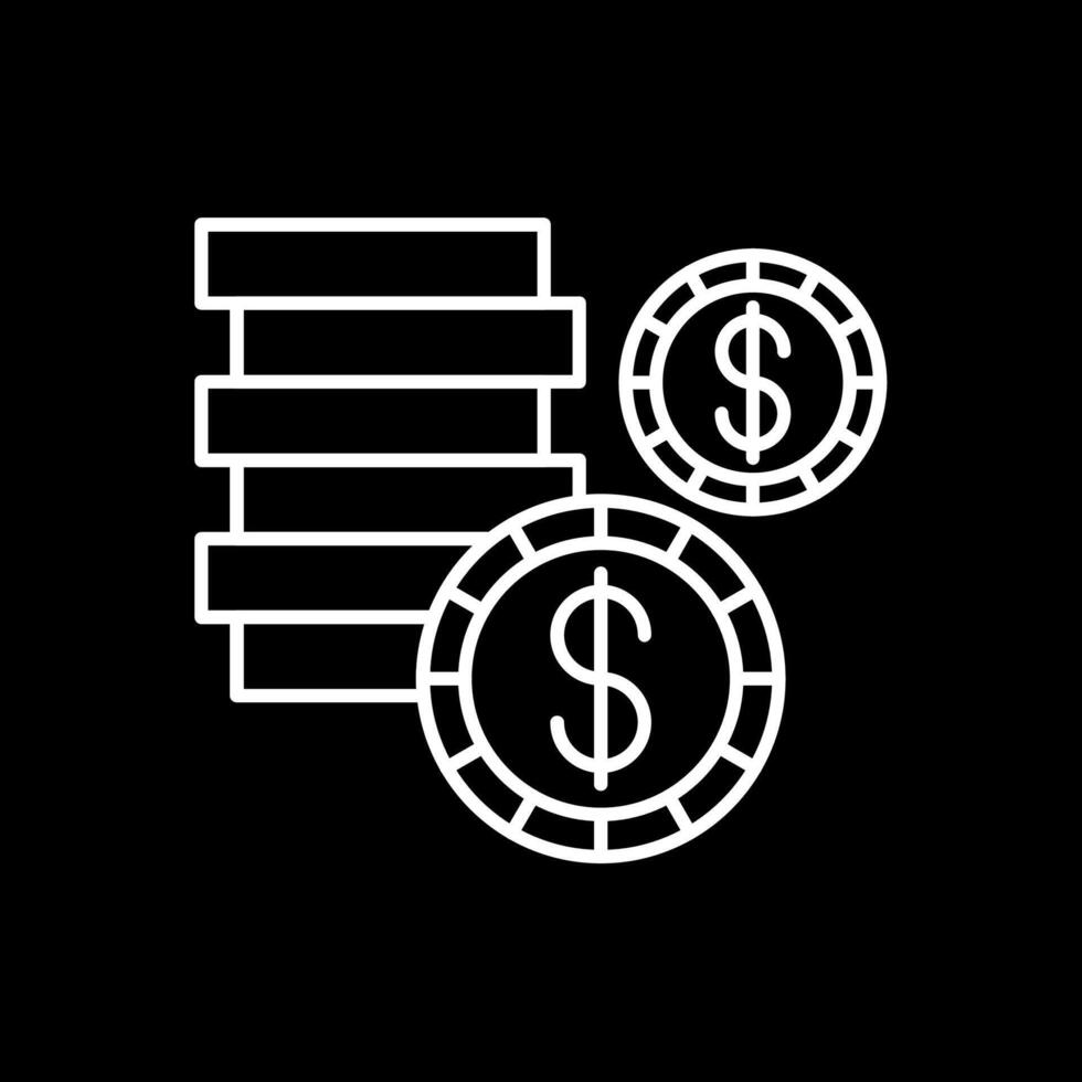 icona della linea della moneta invertita vettore