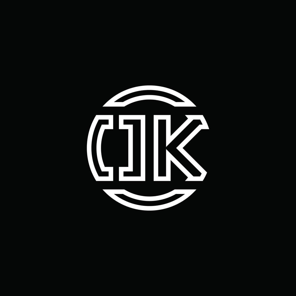 ok logo monogramma con modello di design arrotondato cerchio spazio negativo vettore