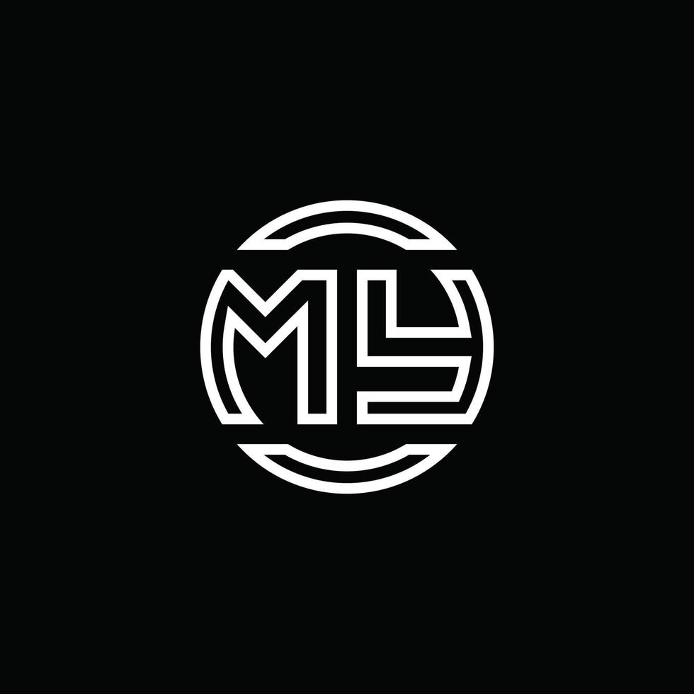 il mio logo monogramma con modello di design arrotondato cerchio spazio negativo vettore